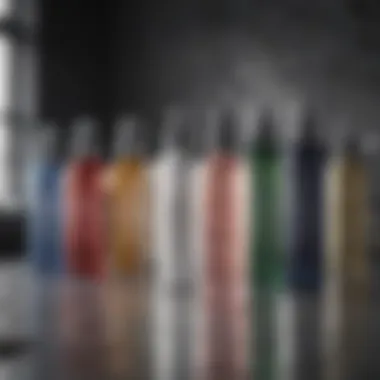 A selection of barber mist spray bottles showcasing different styles and designs