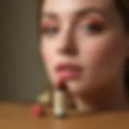 Burt's Bees Lip and Cheek Tint on a natural wooden table