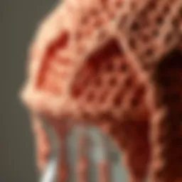 Close-up of a crochet wig cap showcasing stitch details