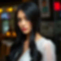 Luxurious black clip-in hair extensions styled elegantly