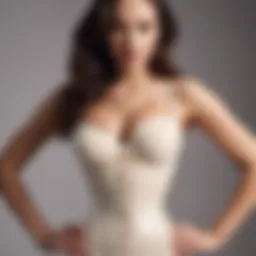 Elegant display of a latex waist trainer corset showcasing its design