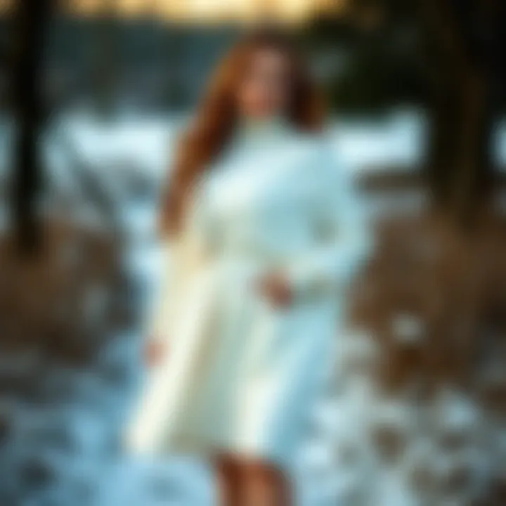 Stylish Plus Size Winter Dress on a Model Outdoors