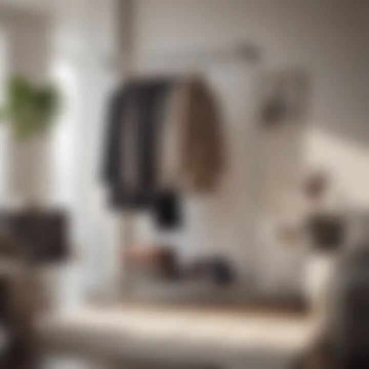 Elegant two row clothes rack in a modern living space