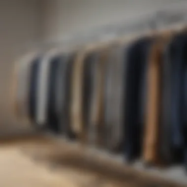 Organized clothes on a two row rack showcasing variety