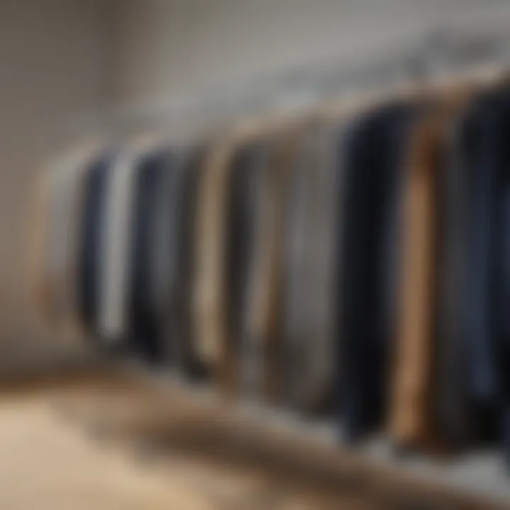 Organized clothes on a two row rack showcasing variety