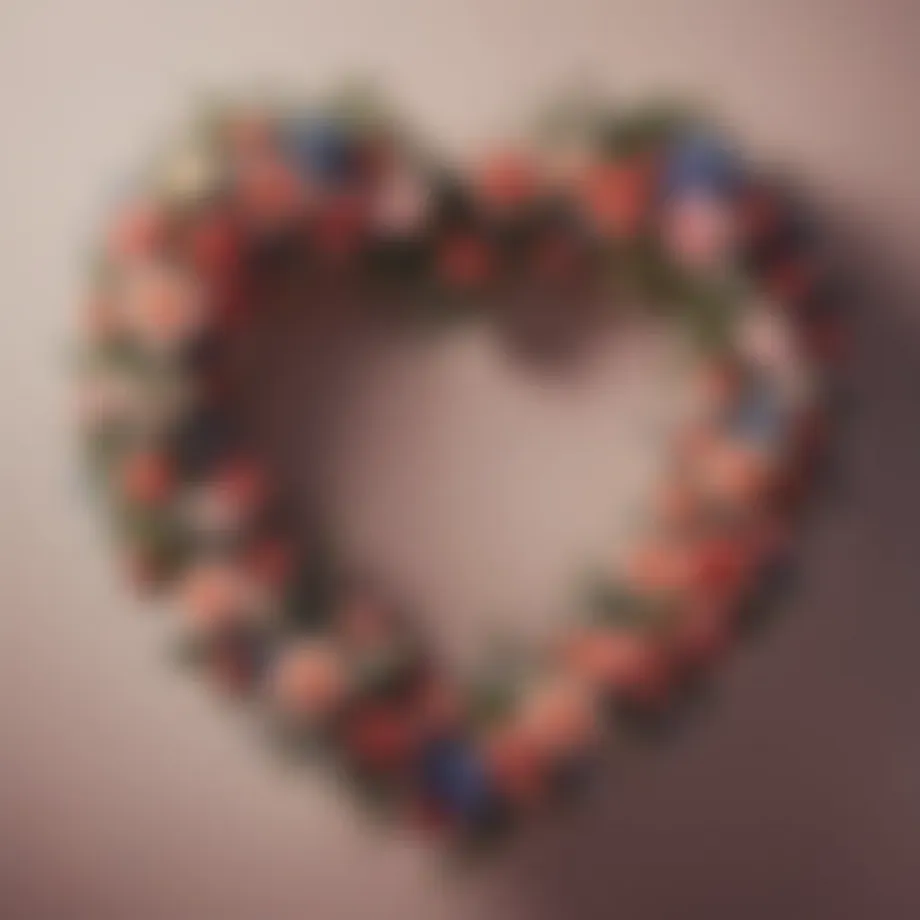 Elegant heart-shaped wreath with floral accents