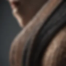 Close-up of a non-slip shoulder strap showcasing its texture and design