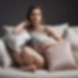 Elegant arrangement of posing pillows in a fashion shoot