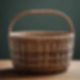 Elegant woven makeup basket showcasing natural textures