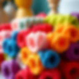 Colorful twist foam hair rollers arranged aesthetically