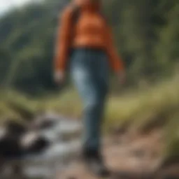 Stylish water-resistant hiking pants in a natural setting
