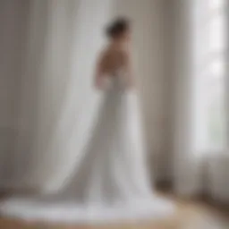 Elegant white tulle draping in a wedding setup