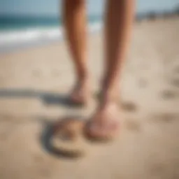 Elegant beach sandals on a sandy shore