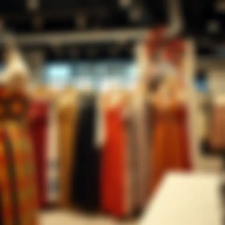Diverse styles of sun dresses displayed in a fashion boutique