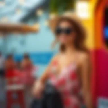 A Trendy Sun Dress Perfectly Accessorized for an Outing Trendy sun dress accessorized for a casual outing