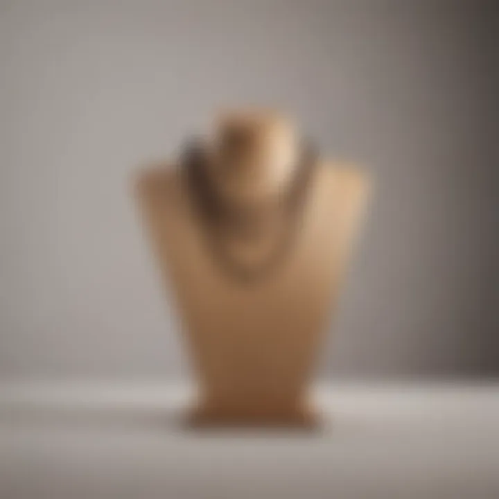 Minimalistic wooden necklace stand highlighting modern design aesthetics.