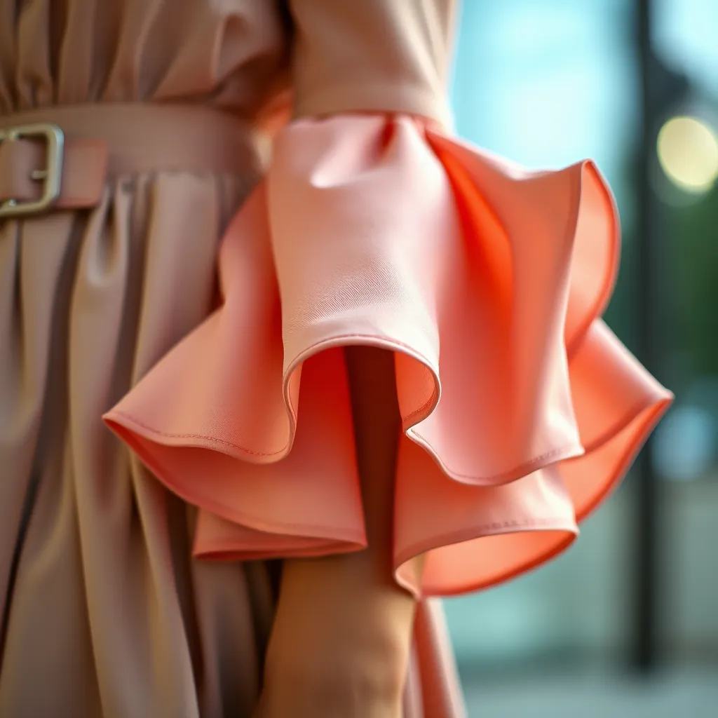 Floral Cutout Flounce Sleeve Dress