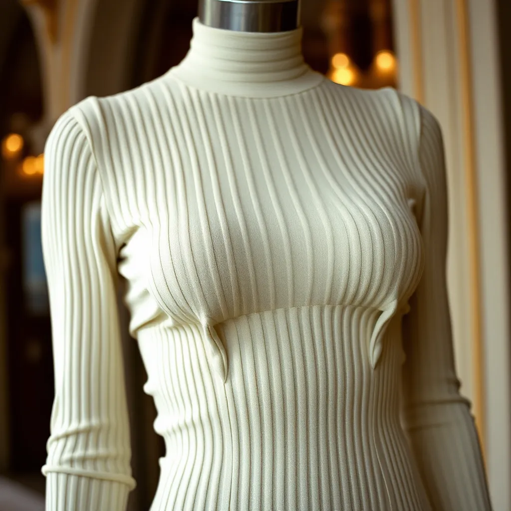 Long Sleeved Loose Fitting Ribbed Dress